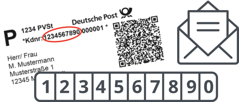 Ihre Kundennummer bereit legen